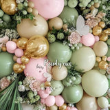 Pastel Balloon Garland Kit: Green, Pink, Gold Party Arch