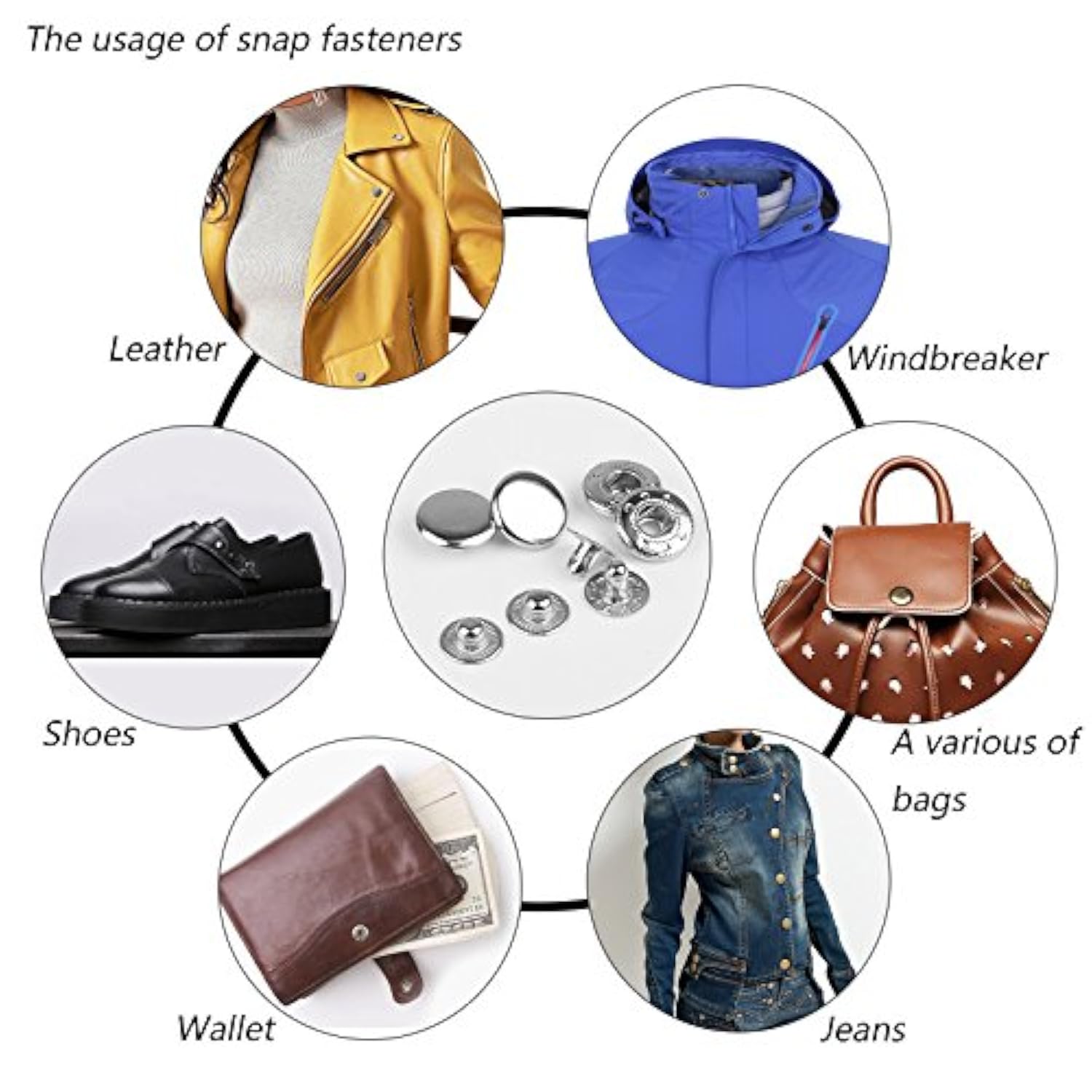 160 Sets Snap Fasteners Durable Metal Snap Button Kit Tool Press Studs