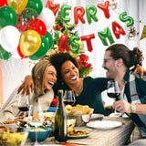 50 Pc Red Green Gold White Christmas Balloons 12 Inch for Party Decorations