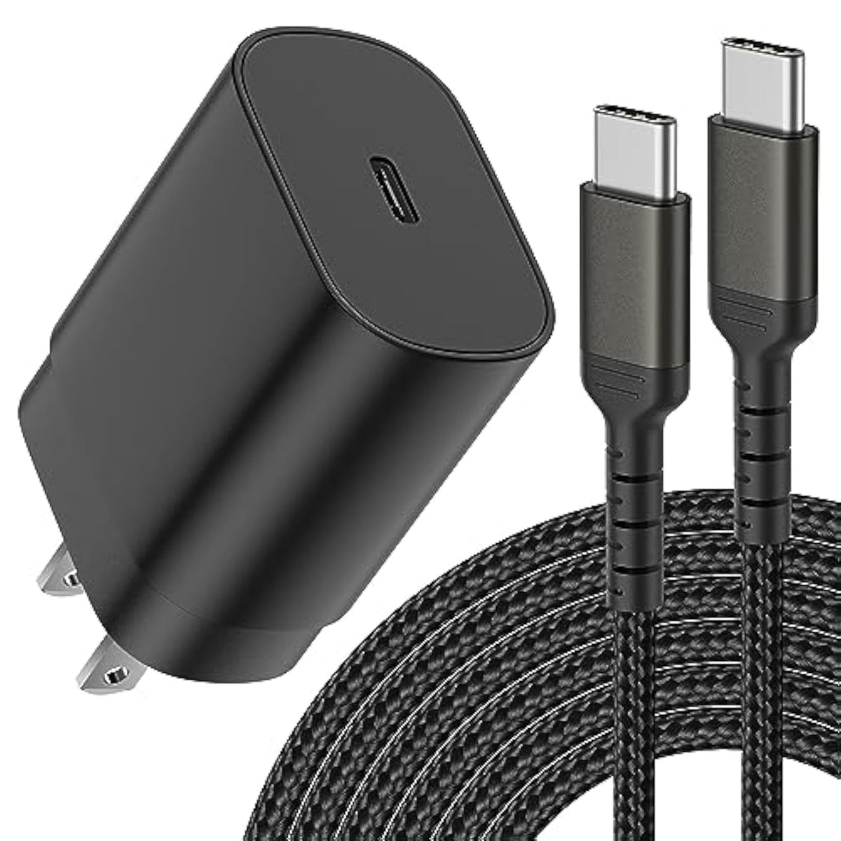 25W Usb C Fast Charger For Iphone 15 Pro/Max, Ipad Air 4Th/5Th, Ipad Pro 12.9/11 Inch, Ipad Mini 6, New Ipad 10Th, Pd Usbc Wall Charger Block And Usb C To C Charging Cable 6Ft