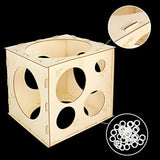 2-10 Inch Collapsible Wood Balloon Sizer Box Cube, Balloon Size Measur