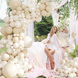 177pcs Pearl White & Pink Balloon Garland Kit for Wedding, Baby Shower and Party Decor