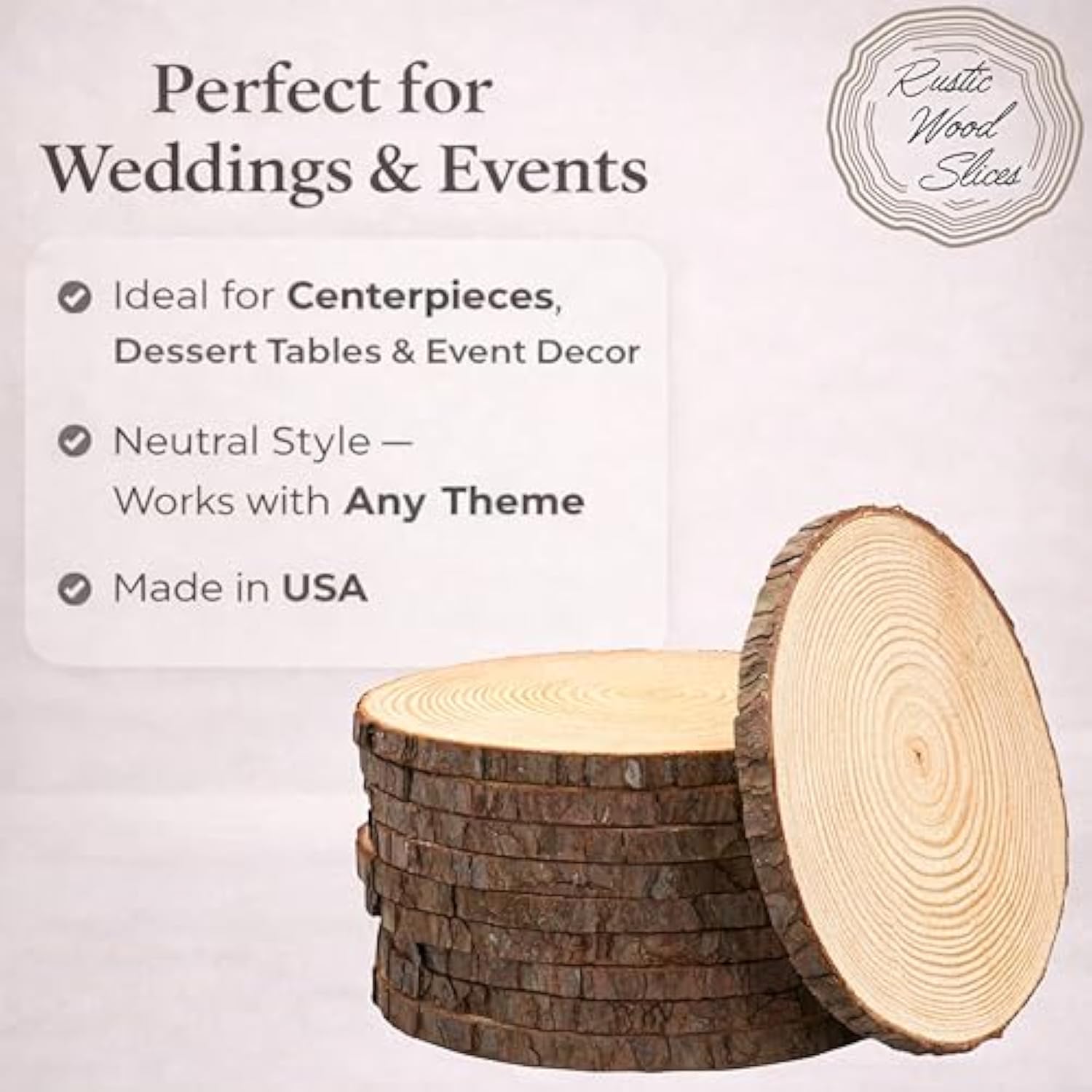 Set Of (10) Medium 9-11" Wood Slices For Centerpieces! Wedding And Baby Shower Centerpieces (Set Of 10 Medium (9-11"))