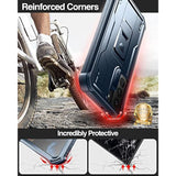 For Samsung Galaxy S22 Case, [Built In Screen Protector And Kickstand] Heavy Duty Military Grade Protection Shockproof Protective Cover For Samsung Galaxy S22 5G,Navy Blue