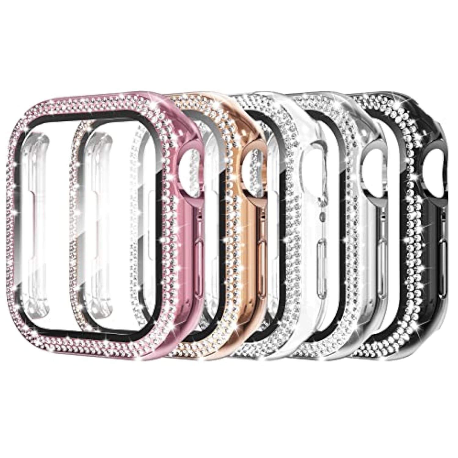 5-Pack Women Bling Screen Protector Case Compatible With Watch 38Mm 40Mm 41Mm 45Mm Series 10 42Mm 46Mm, Screen Case Compatible With Iwatch Series 10 9 8 7 6 5 4 3 2 1 (45Mm)