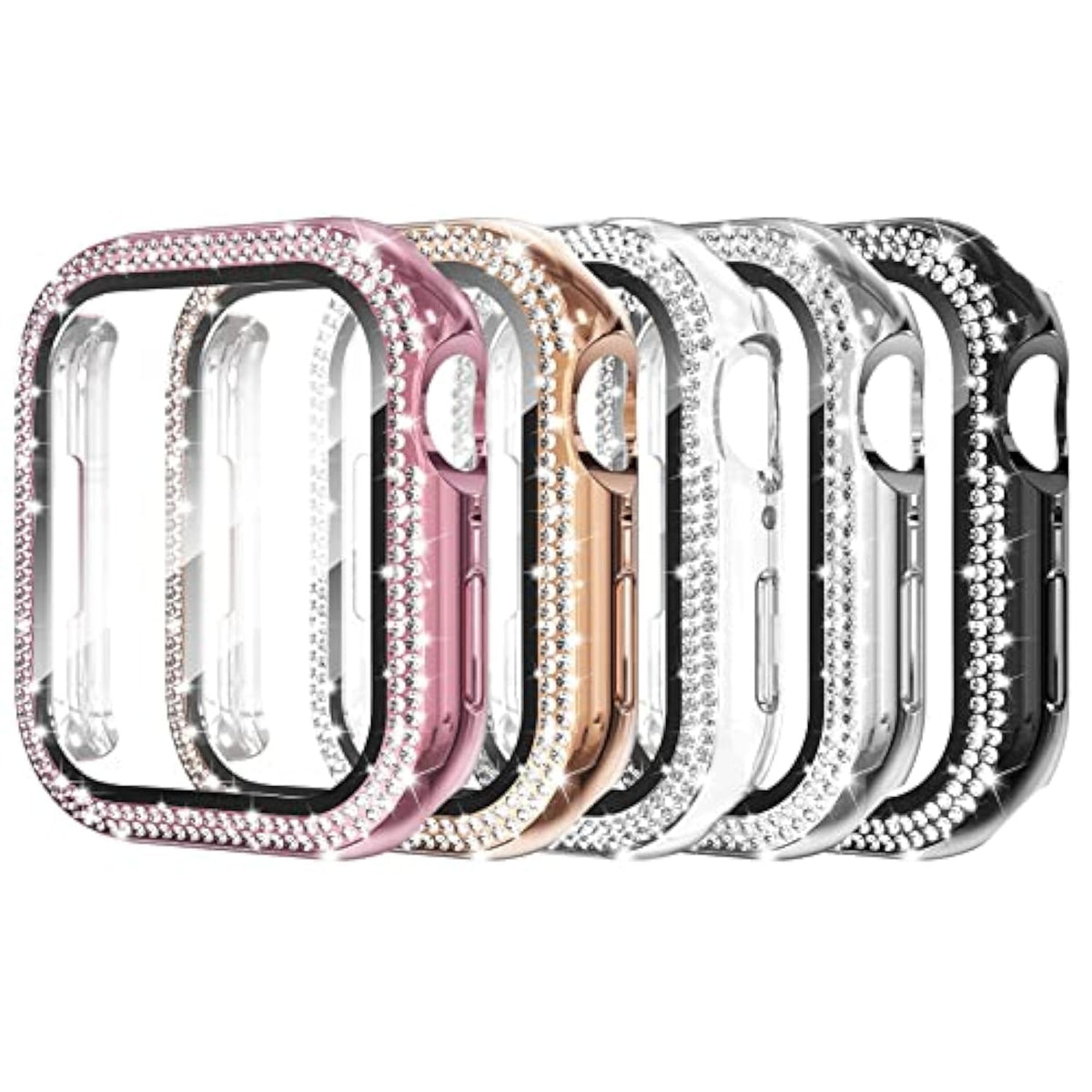 5-Pack Women Bling Screen Protector Case Compatible With Watch 38Mm 40Mm 41Mm 45Mm Series 10 42Mm 46Mm, Screen Case Compatible With Iwatch Series 10 9 8 7 6 5 4 3 2 1 (45Mm)