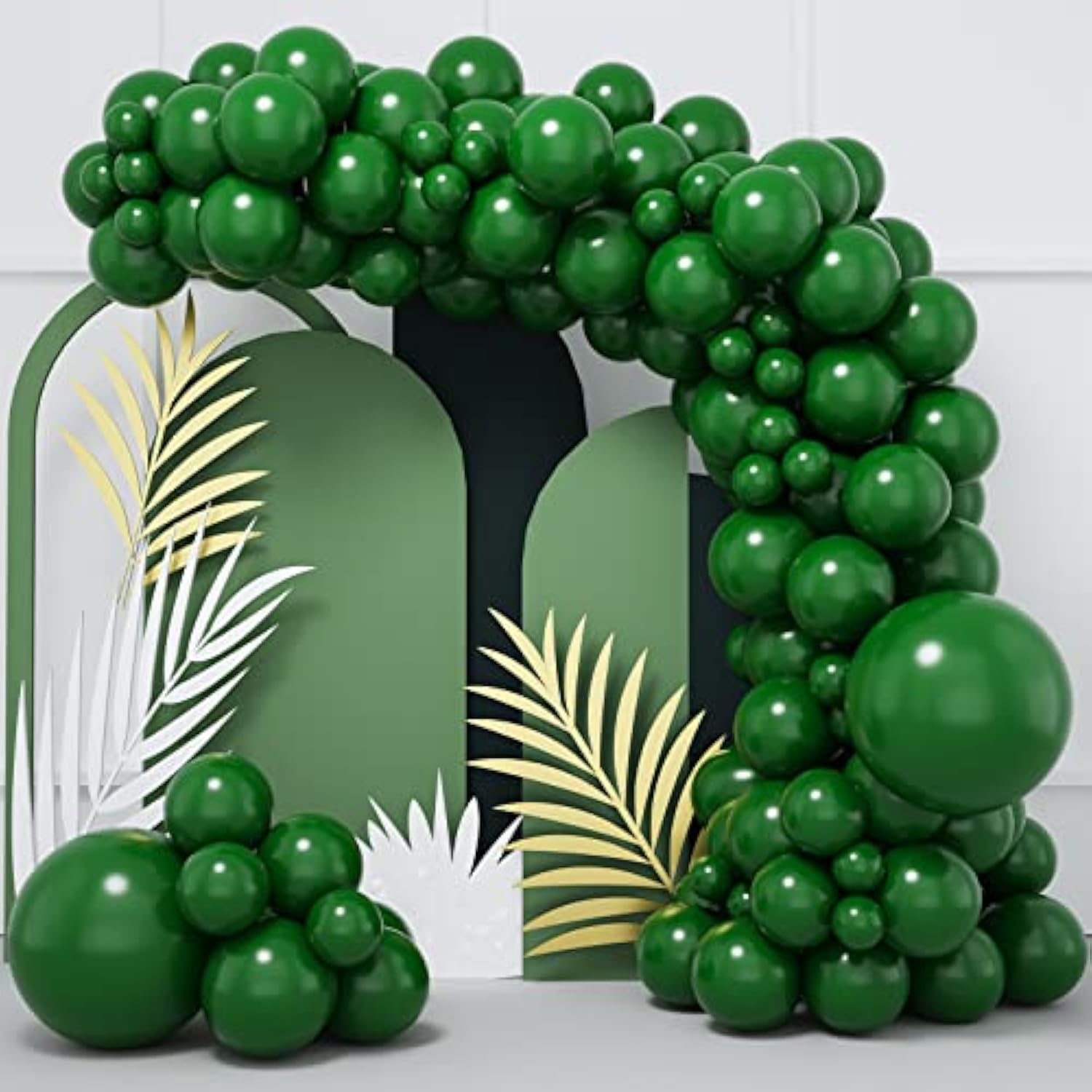 87Pcs Dark Green Balloons Different Sizes 18 12 10 5 Inch For Garland Arch, Green Latex Balloons For Birthday Party Baby Shower Wedding Halloween Christmas Party Decoration