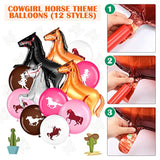 46 Pcs Western Party Horse Balloons Cowgirl Cowboy Decoration Kit Set Foil Latex Balloons Bulk For Horse Party Birthday Favors Baby Shower Decorations