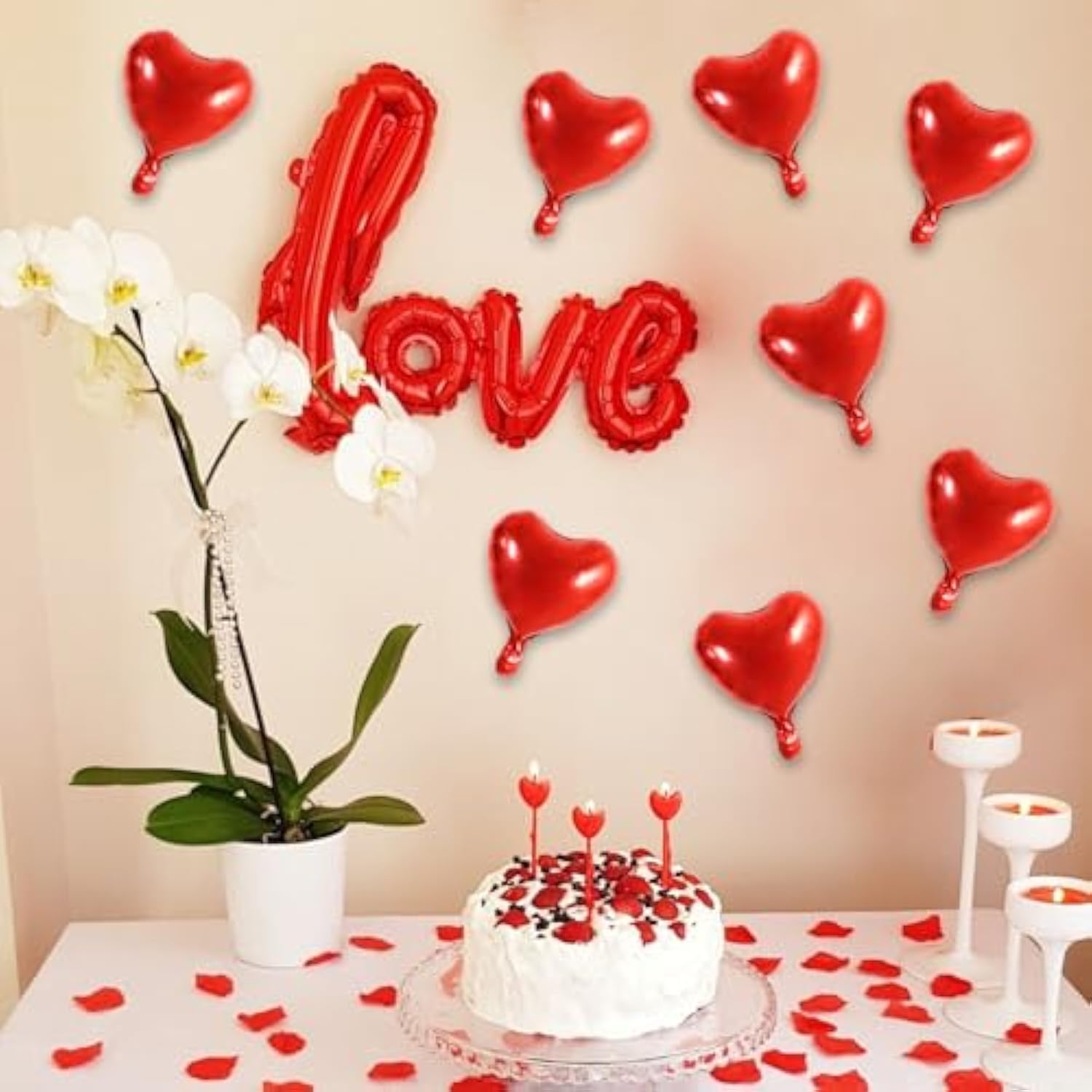 30Pcs 10 Inch Red Heart Balloons Valentine’S Day Heart Shape Foil Mylar Balloons Decoration For Romantic Valentine'S Day Wedding Bridal Shower Anniversary Engagement Party Supplies