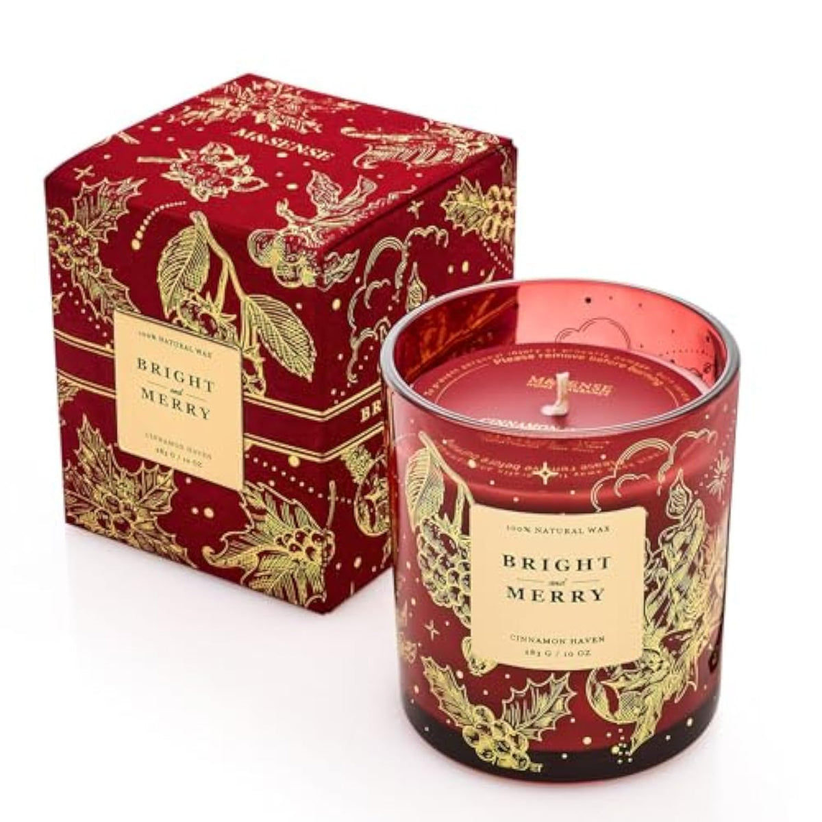 Holiday Scented Candle Gift For Women And Men - Cinnamon Scent, 10 Oz Soy Wax, Birthday,Holiday,Christmas,New Year Gift