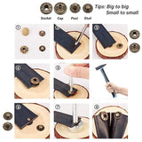 132 Sets Leather Snap Fasteners Kit, 12.5 Mm Metal Snaps Buttons Press