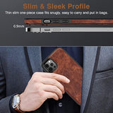 For Iphone 14 Pro Case, Slim Leather Luxury Business Pu Non-Slip Grip Rugged Bumper Shockproof Full Body Protective Cover Men Phone Cases For Iphone 14 Pro 5G 6.1 Inch (2022) - Vintage Brown