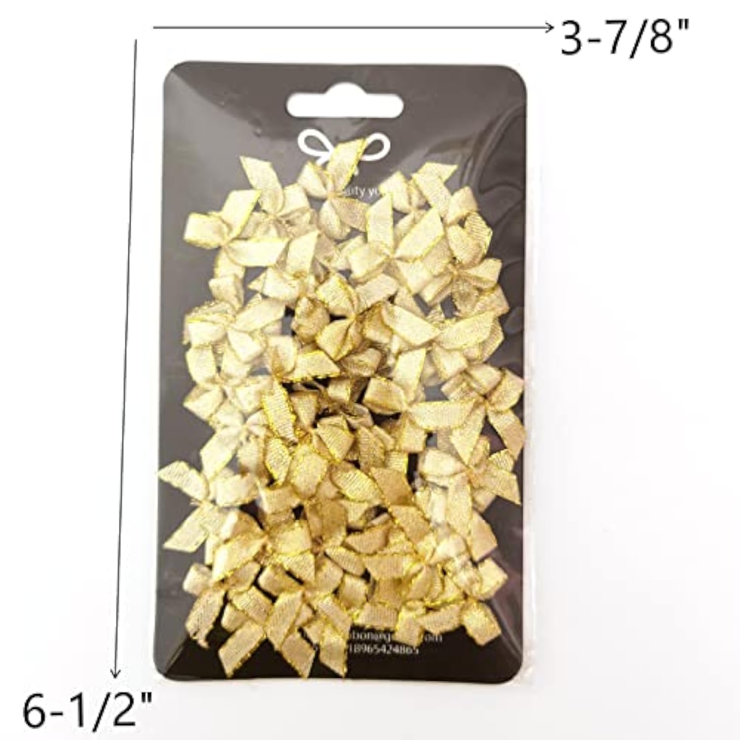 50Pcs Mini Gold Bows For Crafts Metallic Ribbon Bows Appliques Diy Cra