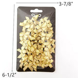 50Pcs Mini Gold Bows For Crafts Metallic Ribbon Bows Appliques Diy Cra