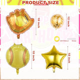 8Pcs Softball Party Balloons,Softball Glove Foil Balloons,Confetti Balloon For Gender Reveal Baby Shower Decoration,Sports Theme Boys Girls Birthdays Party Supplies