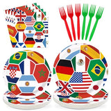 96 Pcs International World Flags Party Decorations, Serves 24
