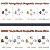 88 Sets 14Mm And 18Mm 4 Color Magnetic Button Clasps Snaps Fastener Cl