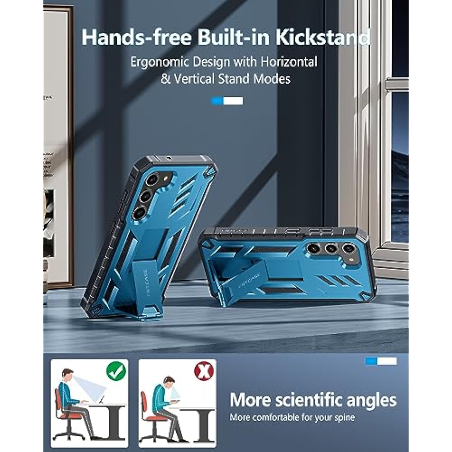 For Samsung Galaxy S23 Case: Heavy Duty Rugged Shockproof Protective Cover With Belt-Clip Holster & Kickstand | Military Grade Protection Rugged Phone Case Without Built-In Screen Protector