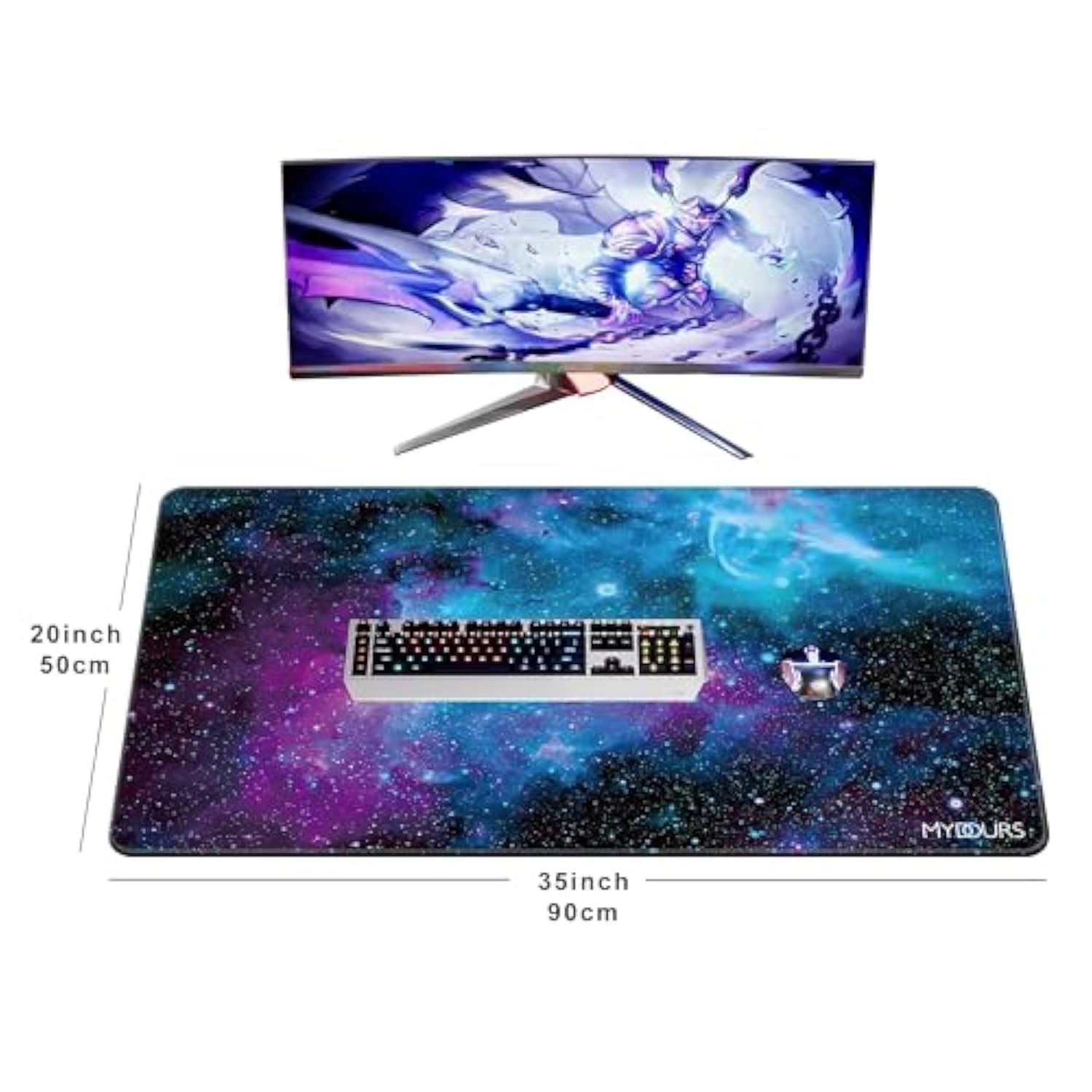 Mydours 36"x20" Large Gaming Mouse Pad - Mouse Pad with Non-Slip Rubber & Fabric Surface - Large Desk Mat for Computer Office Home Working - XL Desk Protector Pad (Universe)