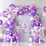 167Pc Purple Butterfly Balloon Arch Kit - Lavender Baby Shower & Party Decor