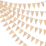 30 Ft Champagne Gold Double Sided Glitter Metallic Triangle Flag Bunti