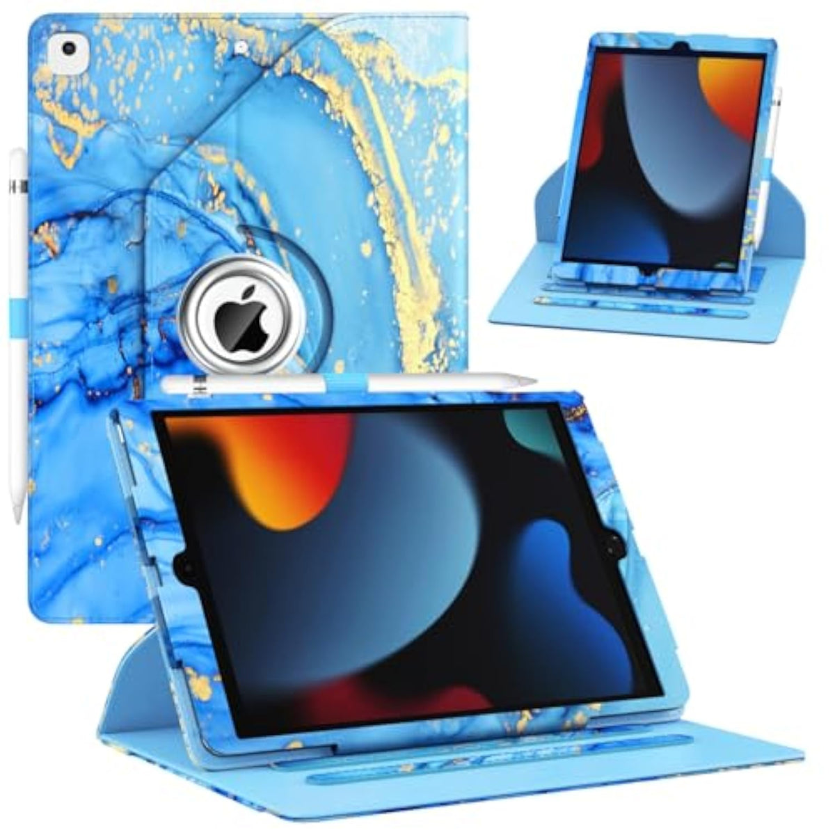For Ipad 9Th/ 8Th/ 7Th Generation Case, Ipad 10.2 Case (2021/2020/ 2019), 360