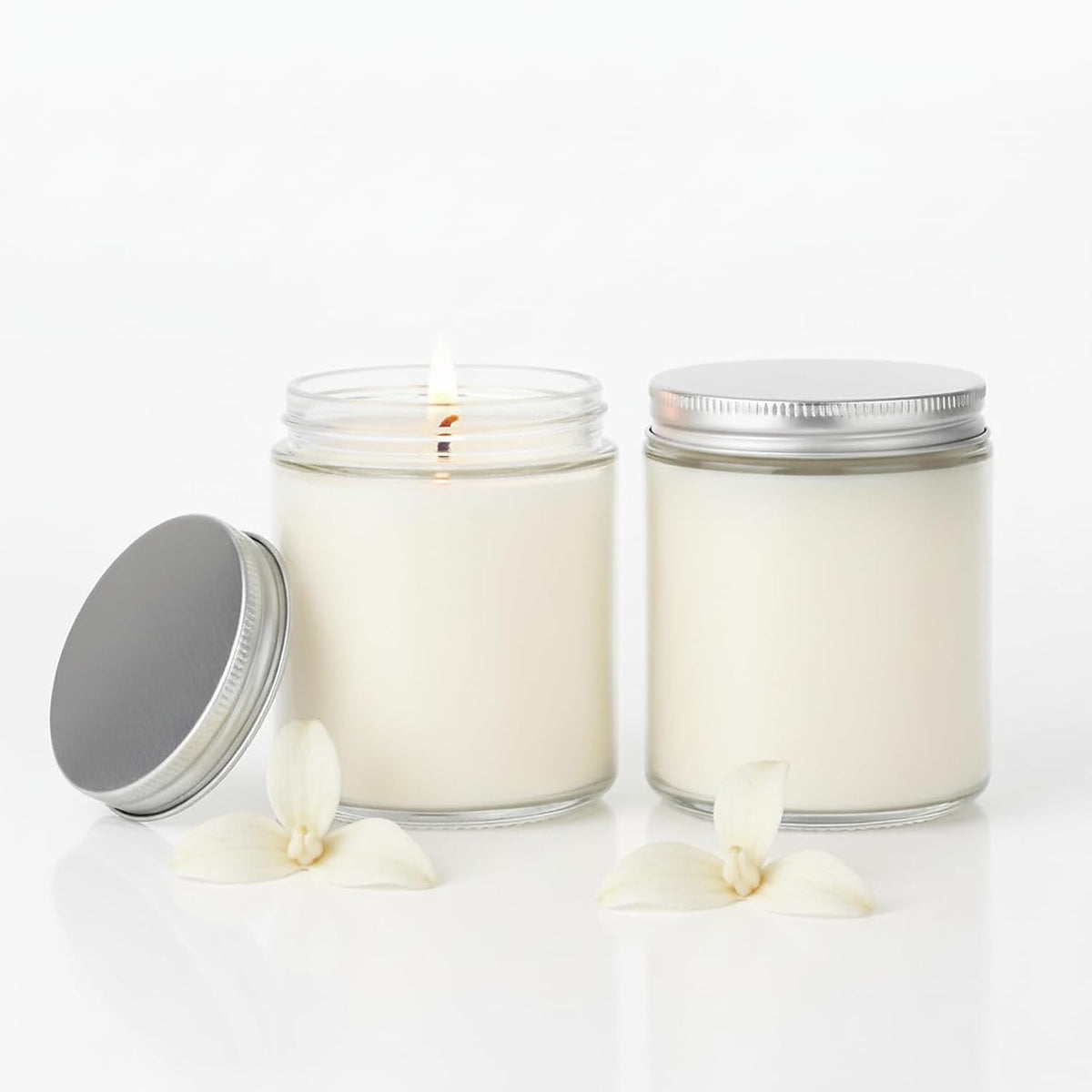 2 Pcs 8Oz Large Vanilla Scented Candles, Luxury Soy Wax Candle Gift Set | Long Lasting Warm & Cozy Fragrance, Elegant Gift For Anniversary, Valentine'S, Christmas