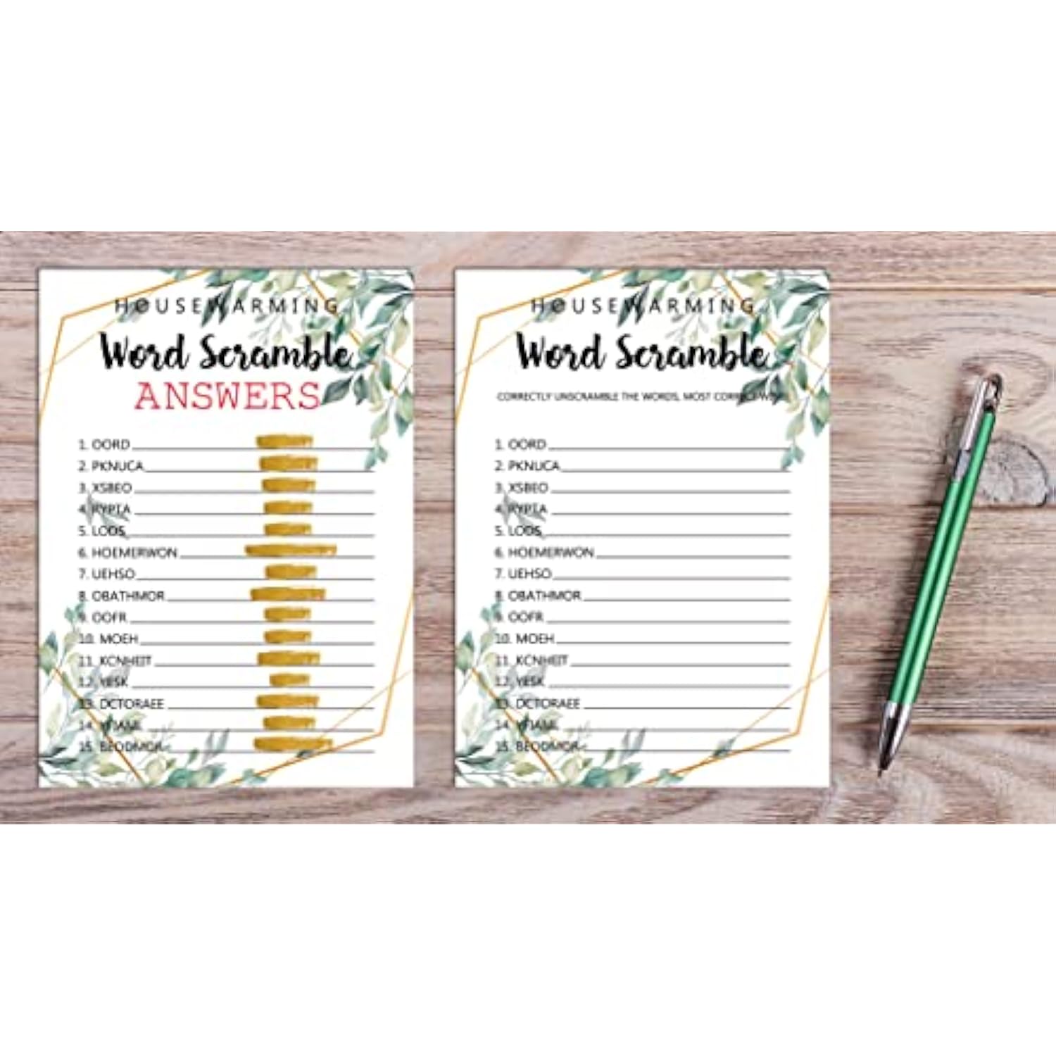 Housewarming Party Word Scramble Games 30 Sheets New Homeowner Decor