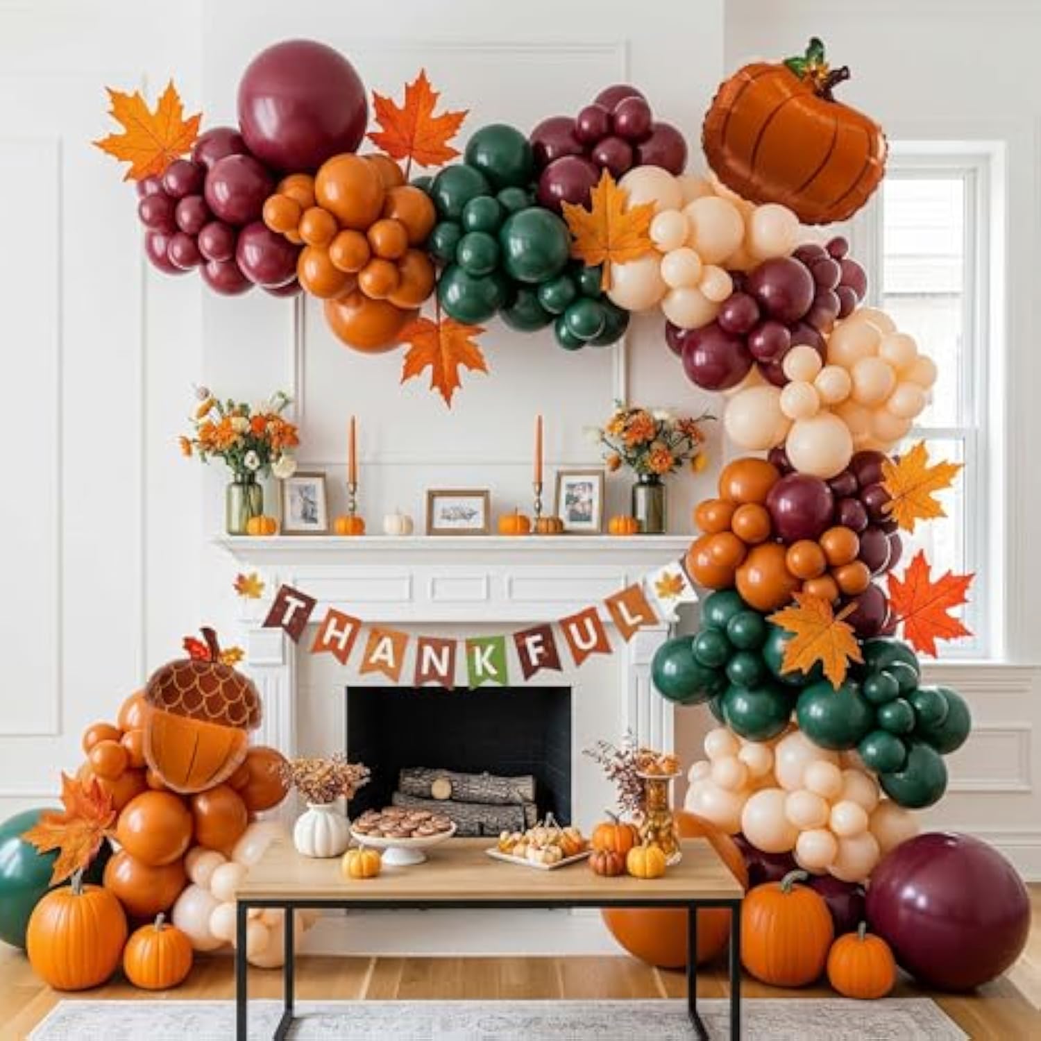 Fall Thanksgiving Balloon Garland Arch Kit Sage Green Red Orange for Baby Shower