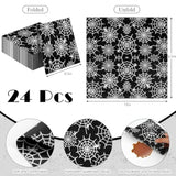Halloween Spiderweb Tableware Set Disposable Plates Cups Napkins Cutlery Banner Decor Black