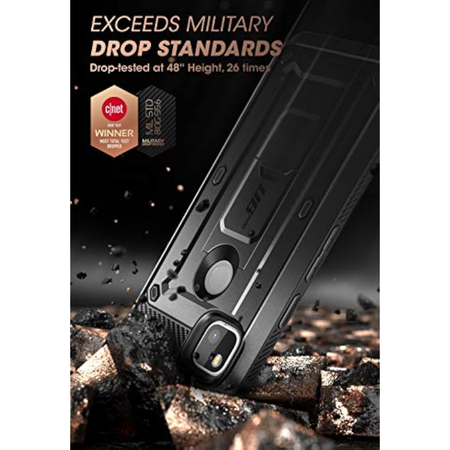 SUPCASE Unicorn Beetle Pro Series Case for Google Pixel 4A (2020 Release), Full-Body Rugged Holster Case with Built-in Screen Protector (Black)