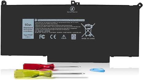 F3YGT 60Wh Replacement Laptop Battery for Dell Latitude 7480 and 7490