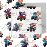 Dinosaur Wrapping Paper For Birthday – Monster Truck Balloon Gift Wrap For Kids Adult - 4 Folded Sheets 28 X 40 Inch, Easy To Store