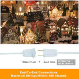 4 Pack Chainable Accessory Cord With C7 Led Light Bulbs, 6 Ft Indoor Blow Mold Light Cord With Male And Female Plugs For