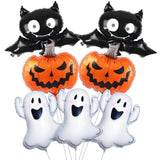 7pcs Halloween Foil Balloons White Ghost Orange Pumpkin Bat Party Decorations Supplies