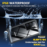 Designed For Samsung Galaxy S23 Ultra Case Waterproof,Built-In [ Screen + Camera Lens Protector][Ip68 Underwater] Full Protection Heavy Duty Shockproof Anti-Scratched Phone Case,Black