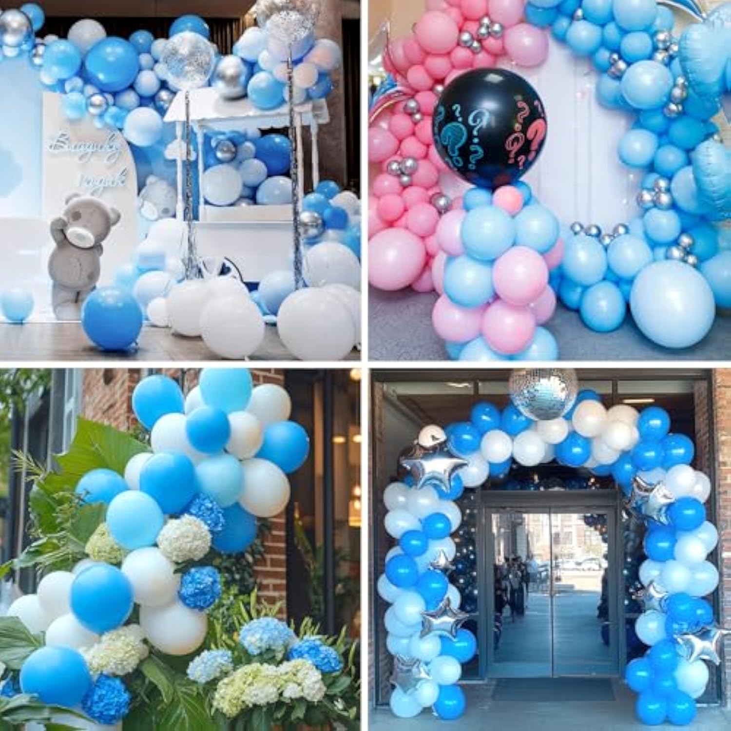129Pcs Light Blue Balloons Different Sizes 18 12 10 5 Inch For Garland