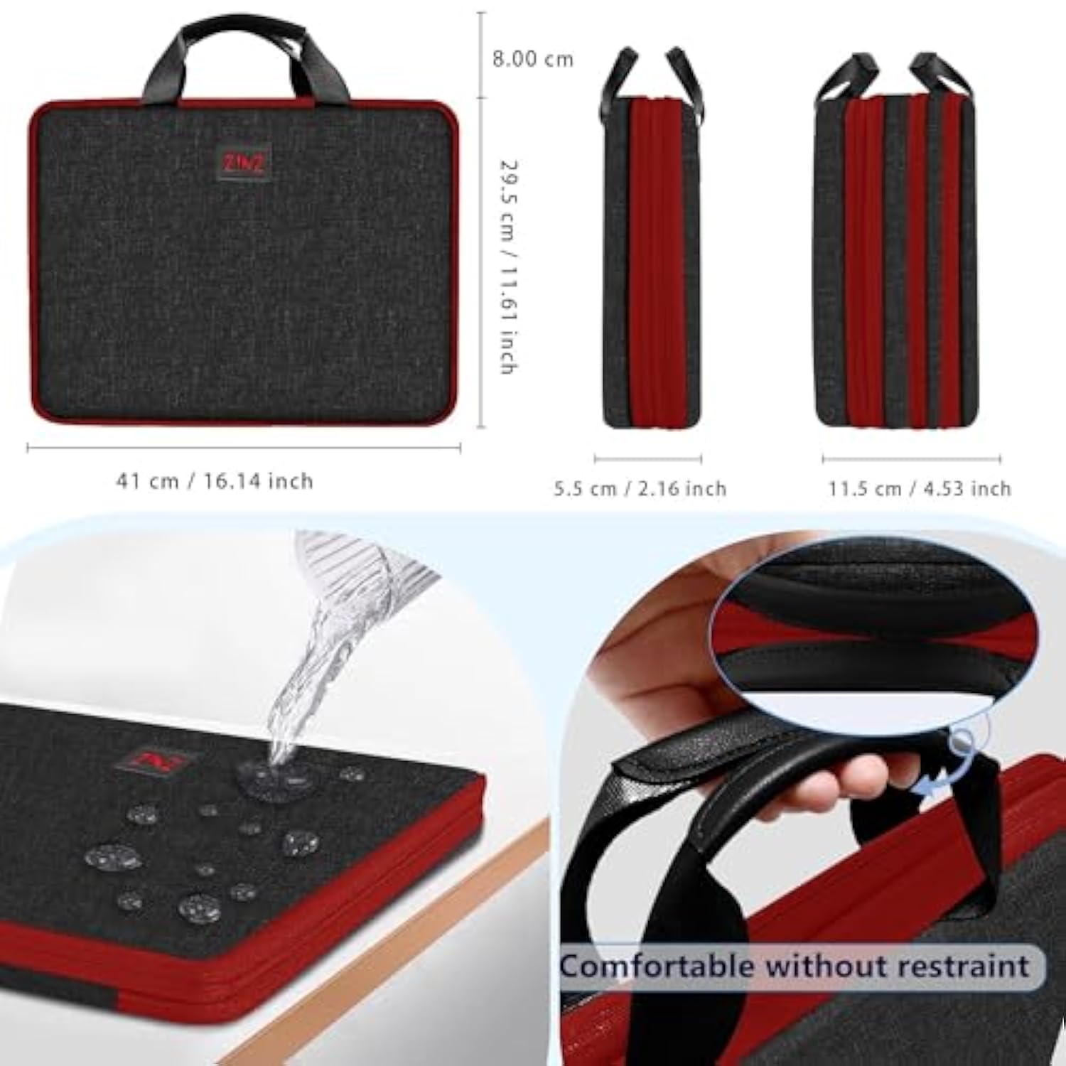 Laptop Case 15 15.6 16 Inch Sleeve, Expandable Computer Hand Bag With Multi-Pockets Compatible With Macbook Pro 16 Inch M4/M3/M2/M1, Macbook Air/Pro 15 Inch And 15-16 Inch Notebooks?B01Rd01