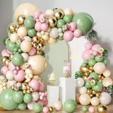 Sage Green & Pink Balloon Garland Kit – Baby Shower, Wedding, Birthday Party Décor