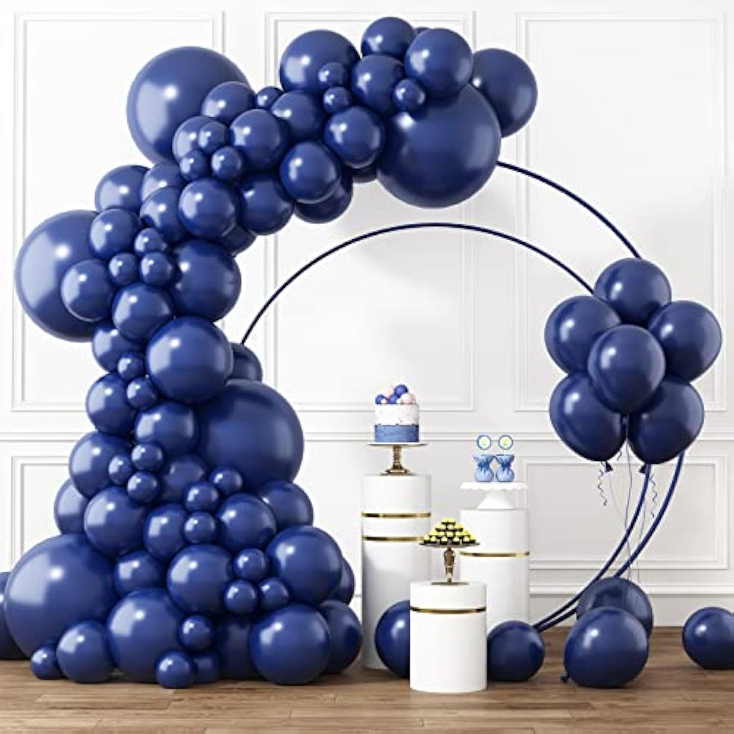 Navy Blue Balloons Different Sizes 105Pcs 5/10/12/18 Inch For Garland Arch Kit, Dark Blue Latex Balloons For Birthday Party, Graduation, Wedding, Baby Shower, Gender Reveal Party Decoration