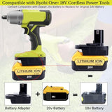 2 Packs Battery Adapter Compatible With Ryobi 18V One+ Tools, Convert Compatible With Dewalt 20V & Compatible With Milwaukee M18 18V Lithium Battery To Work With 18V Tools