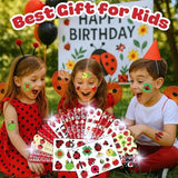 48 Pcs Ladybug Party Set: 24 Pcs Temporary Tattoos & 24 Pcs Slap Bracelets -Themed Gifts For Kids, Girls, Boys – Perfect For Birthday Parties, Baby Showers, Classroom Rewards, Party Decorations