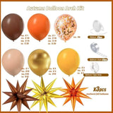 178Pcs Fall Balloon Arch Kit with Starburst Foil for Thanksgiving & Party Decor
