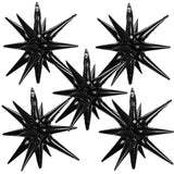 5Pc Black Star Foil Balloons 22In Graduation Birthday Party Decor