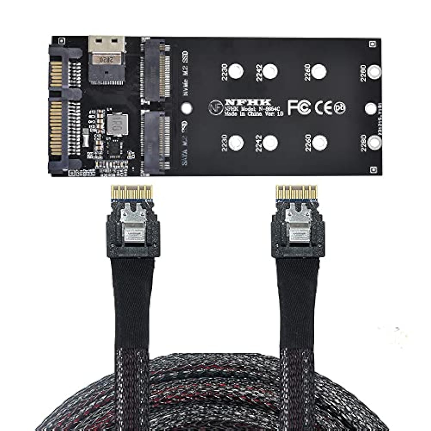 Sff-8654 Cable & Card U2 Kit Ngff M-Key To Slimline Sas Nvme Pcie Ssd Sata Ada