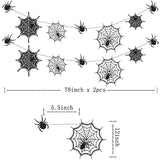 Spider Web Banner Garland Black Halloween Decorations Hanging Cobweb Spiderweb Haunted Mansion For Spooky Birthday Horror Home Office Classroom Mantle Fireplace Decor Party Supplies