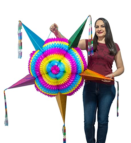 52" Giant Multicolored Mexican Star Pinata for Birthday Parties