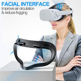 Facial Interface & Face Cover Pad For Oculus Quest 2, Sweat-Proof Pu Foam Cushion - Vr Accessories For Meta Quest 2, Compatible With Oculus Quest 2 Original Spacer
