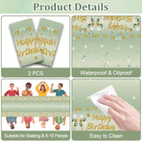 2Pcs Sage Green Birthday Tablecloth Decorations For Women Girls, Light Green Happy Birthday Table Cover Party Supplies, 13Th 16Th 21St 30Th 40Th 50Th Bday Plastic Disposable Rectangular Table Cloth