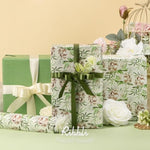Wedding Wrapping Paper Floral Reversible Mini Roll Gift Wrap For Women Girls Bridal Shower Anniversary Birthday Wedding 17 Inch X 33 Feet-Sage Green